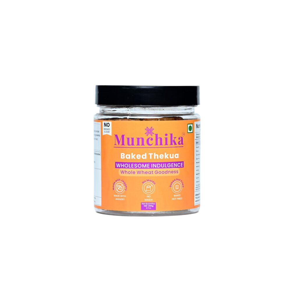 Munchika Baked Thekua – No Maida, Made with Jaggery | Traditional Healthy Snack | 150g (6 pcs)
