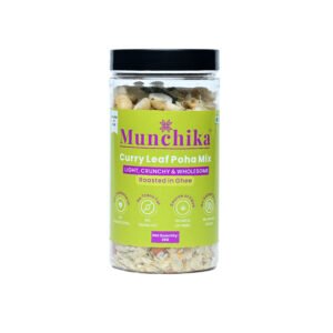 Munchika Curry Leaf Poha Mix – Healthy Roasted Snack | No Cholesterol, No Trans Fat, No Added Sugar | Fibre-Rich | 200g